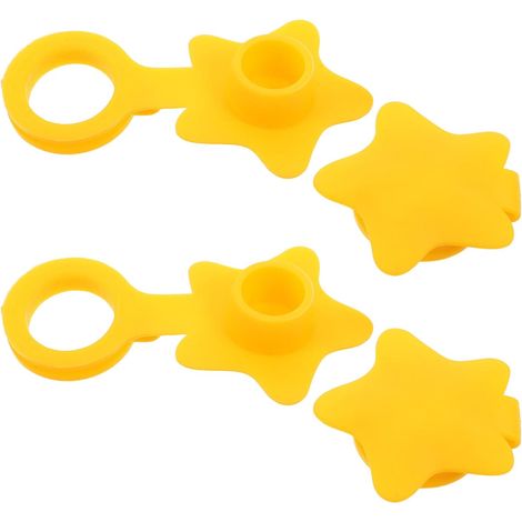 4 bouchons de vidange, silicone, jaune, pour bonde et siphon (1/5)