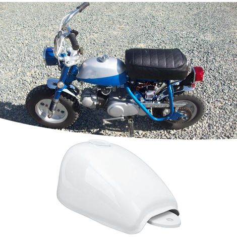 Mini-Motorrad, weißer Kraftstofftank mit Kraftstoffventil, Tankdeckel und Schlüssel, passend für Monkey Z50 1979-1999 (übergewichtig). (1/5)