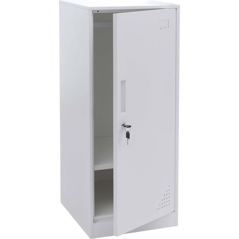 Spind HHG-503, Schließfach Wertfachschrank Schließfachschrank Tür Kleiderstange, 90x38x45cm Stahl weiß