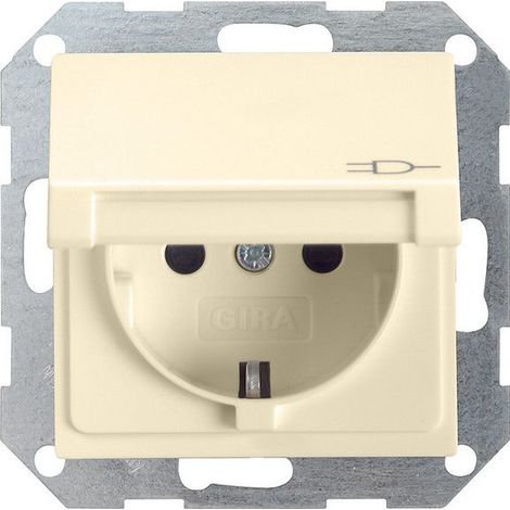 Gira Steckdose mit Klappdeckel ST55, cremeweiß, 045401 Gira (1/2)
