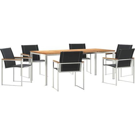 Maison Exclusive - Set da Pranzo per Giardino 7 pcs Legno di Acacia Massello