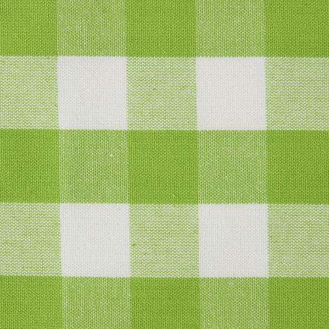 HOMESCAPES Groß karierter Baumwollstoff grün-weiß – Meterware, 150 cm breit (1/2)