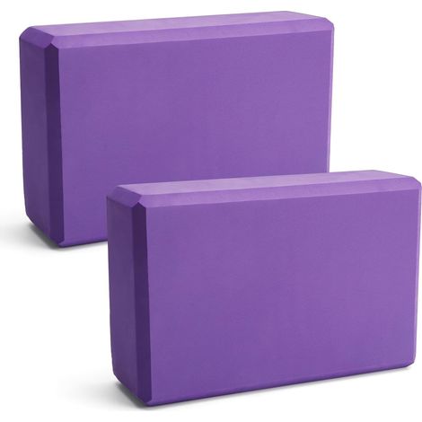 Yoga Blocks 2 Pack High Density EVA Foam Non Slip Lightweight Yoga Blocks Suitable for Yoga Pilates Fitness Unisex (Purple, 1) (1/5)