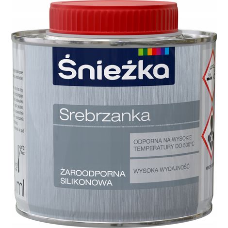 Śnieżka Silberne Silikonfarbe für Metall, hitzebeständig, 0,2 l
