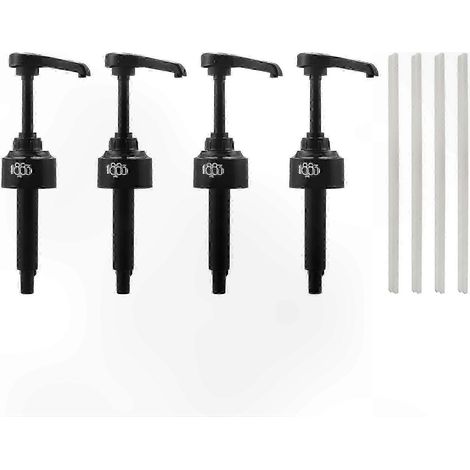 Distributeur de sirop noir, paquet de 4, 8 ml, pour café, glace pilée et boissons. (1/5)