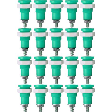 Lot 20 prises banane 4mm, excellente transmission, usage intensif, fabrication de qualité, accessoires de connexion électrique verts (1/5)