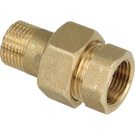 Raccord FF/FM1 1/4'' droit à etanchement conique laiton nu
