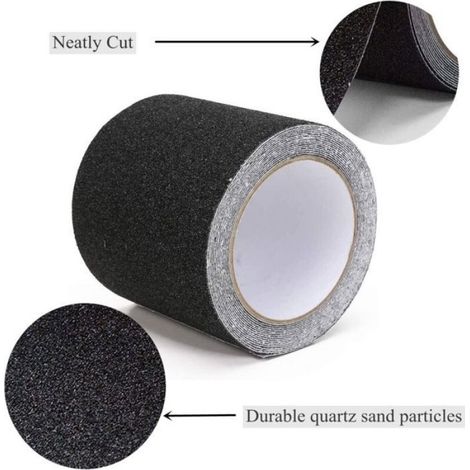 Bande antidérapante adhésive - Unbrand - 5 cm x 5 m - Oxyde d'aluminium grain 80 - Imperméable - Résistant aux huiles (1/5)