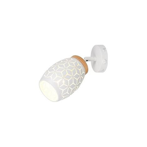 Trio Lighting Aplique de Pared BIDAR Metálico con Interruptor integrado Bombilla excl. 1x E14 max. 10W IP20 Blanco (1/5)