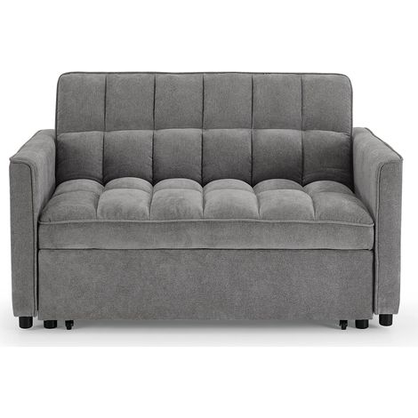 Canape convertible 2 places en tissu bouclette ecru jasper 210033683 (1/5)