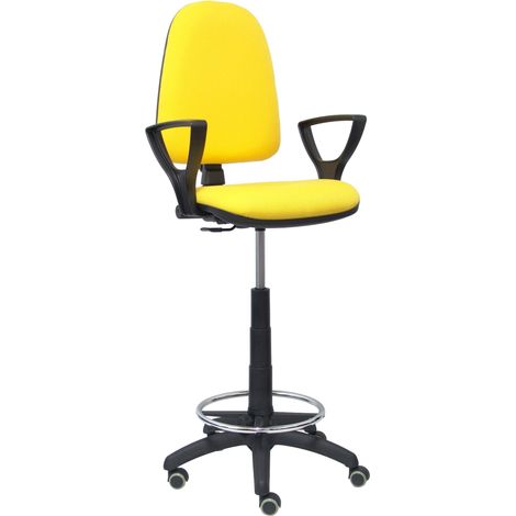 Taburete Ayna bali amarillo brazos fijos ruedas de parqué (1/5)
