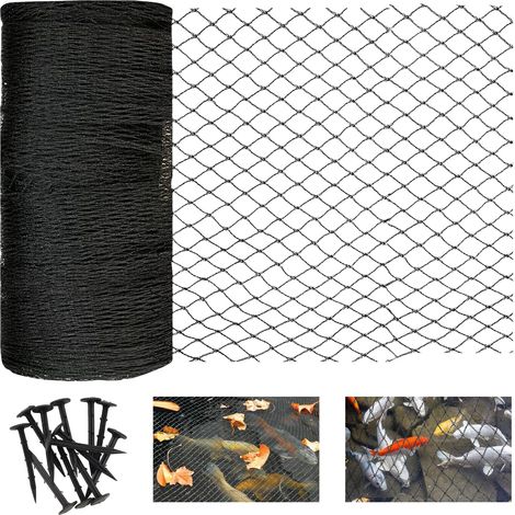 Filet de protection pour bassin en matériau robuste et résistant aux UV, filet à mailles fines pour protéger contre les oiseaux sur l'étang, le poulailler et le balcon 4 x 10 m (1/5)