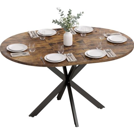 Table de salle à manger extensible pour 4 à 6 personnes, table de cuisine de style industriel avec pieds en forme d'araignée, marron rustique (1/5)