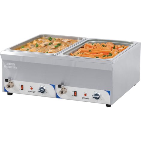 Bain-marie - Double bain-marie avec robinet de vidange GN 1/1 - 150 mm - L 682 x P 585 x H 270 mm - 2 900 W / 230 V - Casselin