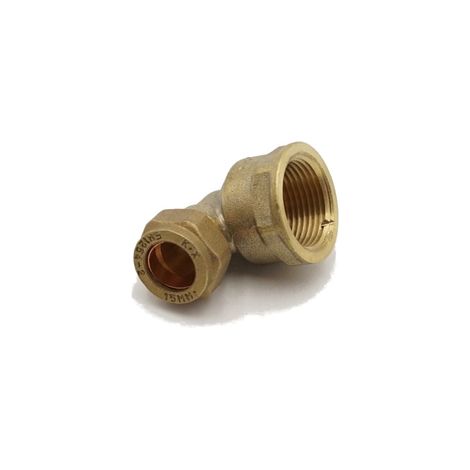 PrimaPlus DZR Brass Compression Elbow 15mm x 3/4" - Pack of 10 (1/3)