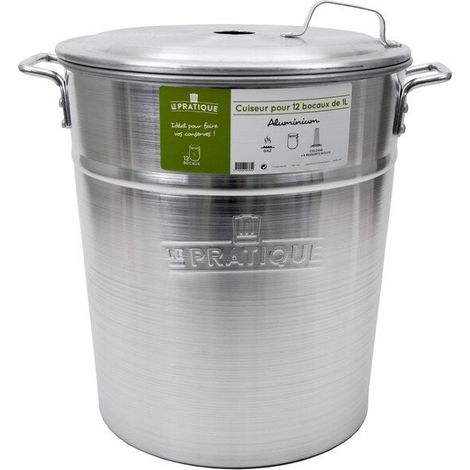 Praktisches Aluminium-Einmachgerät 40 Liter 12 Gläser