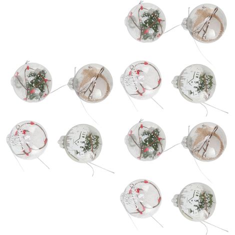 12-teiliges Set Weihnachtskugeln, innovative Verarbeitung, bruchsicher, Haustier-Weihnachtsdekorationen für Zuhause und Partys 6157 (1/5)