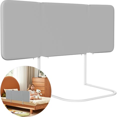 Randaco Klappbares Bettgitter 120 cm, Grau, höhenverstellbar 0-30 cm, für Matratzen 8-30 cm (1/5)