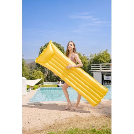 Schwimmring für Erwachsene, aufblasbare Wasserliege, PVC-Schwimmbett, aufblasbares Wasserschwimmbett (1/3)