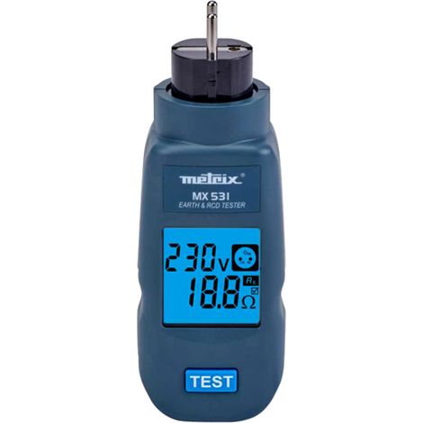 Chauvin Arnoux – Contrôleur de prise électrique RCD 30 mA – MX531 – Test de terre jusqu'à 1999 Ω – Afficheur LCD rétroéclairé – Protection CAT III 300 V