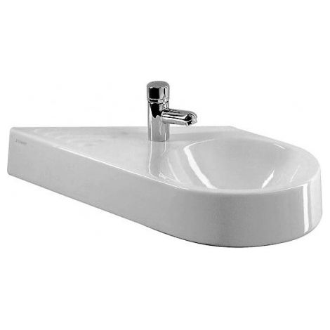DU Handwaschbecken Architec 645 mm o.ÜL, m.HLB, 1 HL, Becken re., blanc