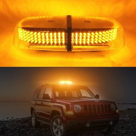LED Orange Lampe Stroboscopique Feux de Pénétration 240 LED Flash Clignotant Magnétique avec 7 Modes de Flash Utiliser pour Eclairage Extérieur Avertissement (1/5)