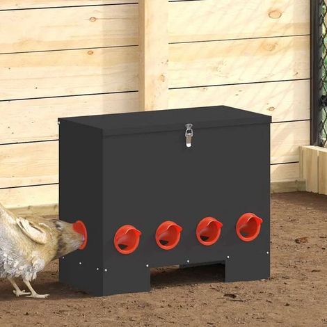 Mangeoire pour poules, noire, 60,5 x 29 x 51 cm