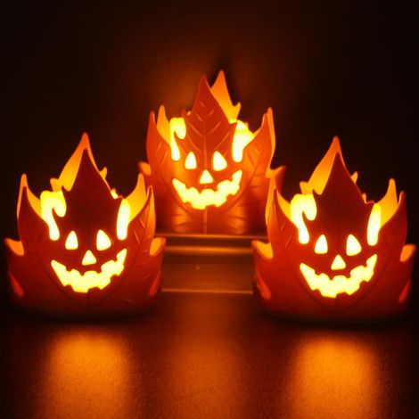 3 Pièces Bougies LED Halloween, Halloween Decoration Bougies Led, Fausse Bougie Décoration Halloween Intérieur, Sans Flamme bougies Terrifiant pour Chambre à Coucher Chambre Enfant Bureau (1/5)