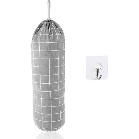 Organizer aus Baumwolle und Hanf – Markenlos – H1 – Mehrzweck – 57 × 21 cm, Schwarz/Gelb/Grau/Grün, mit Haken und elastischer Tasche – 1 Organizer + 1 Haken (1/5)