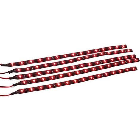 Set mit 5 roten 30 cm LED-Streifen – 12 V, wasserdicht, für Autoinnenraum- und Kofferraumbeleuchtung, selbstklebend und universell einsetzbar (1/5)
