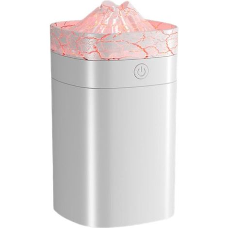 Mini humidificateur d'air portable à brume froide - Ultra silencieux - Pour chambre, chambre d'enfant, bureau et voiture - Alimentation USB - 400 ml - Blanc craquelé (1/5)