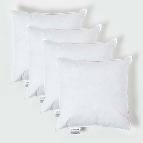 HOMESCAPES Coussin de garnissage en plumes de canard, 45 x 45 cm - Lot de 4 (1/5)