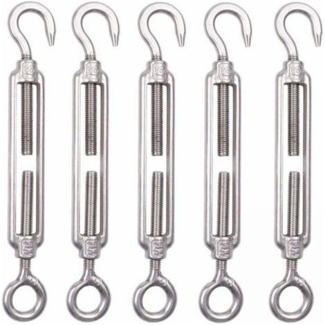 Ciel-Lot de 5 tendeurs de câble inox M6 – Réglables en acier inoxydable 304 – Résistants à la corrosion – Pour installations intérieures et extérieures (1/2)