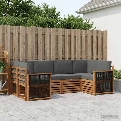 Teenpull – Outdoor-Sofagarnitur 5 Stk. Natur und Anthrazit (1/5)