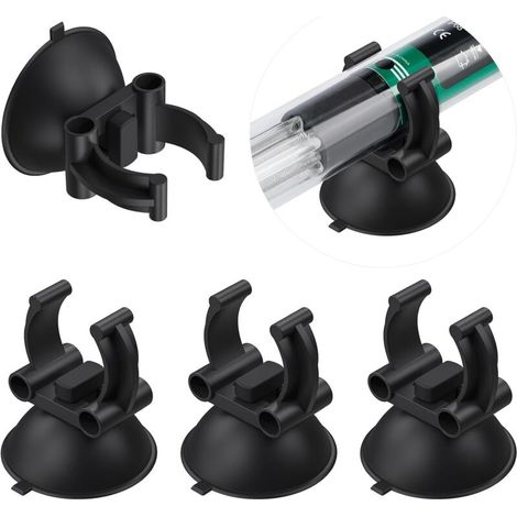Ventouses pour Chauffage d'Aquarium De 3,3 Cm avec Pinces De 2,4 cm Clamps De Fixation pour Canne Chauffante Standard Noire pour Aquariums (Pas pour Les Tubes De Ligne Aérienne), 12 Pièces