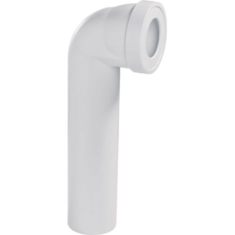 Tubo rígido de ABS para inodoro WIRQUIN, codo largo, macho, D100, blanco