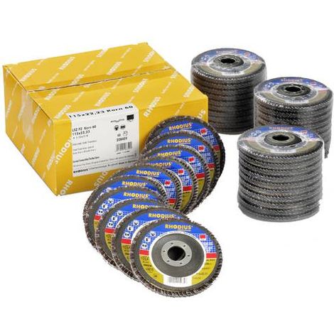 RHODIUS LSZ F2 VALUE, 40 Stück, 115 mm, Korn 60, Fächerschleifscheibe (1/3)