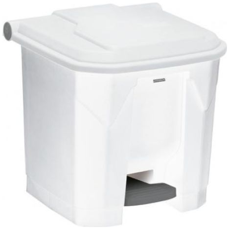 Poubelle à pédale Utilo - 30l - blanc / blanc (1/4)