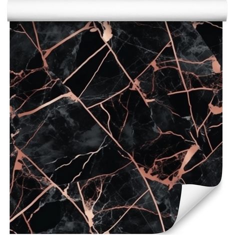 Carta da parati effetto marmo nero, bordeaux e blu navy per soggiorno e camera da letto, 50x1000 cm. (1/5)