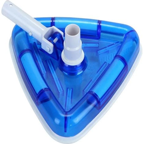 Accessoires de piscine (K-1030) Tête d'aspirateur de piscine triangulaire transparente lestée avec raccord de tuyau pivotant et poignée EZ Clip. Compatible avec les tuyaux de 1-1/4" ou 1-1/2". (1/5)