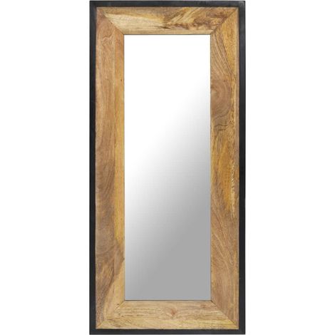 Miroir 110x50 cm Bois de manguier massif