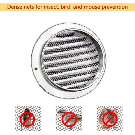 Griglia di ventilazione rotonda in acciaio inox per tubo di scarico da 150 mm, cappa di uscita aria, griglia di ventilazione rotonda, cappa aspirante con zanzariera (1/4)