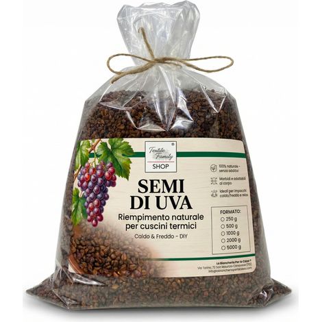 Semi di Uva Sciolti per Cuscini Riscaldanti - Riempimento Naturale per Terapie Caldo e Freddo, Ecologico e Sicuro 5000 Grammi