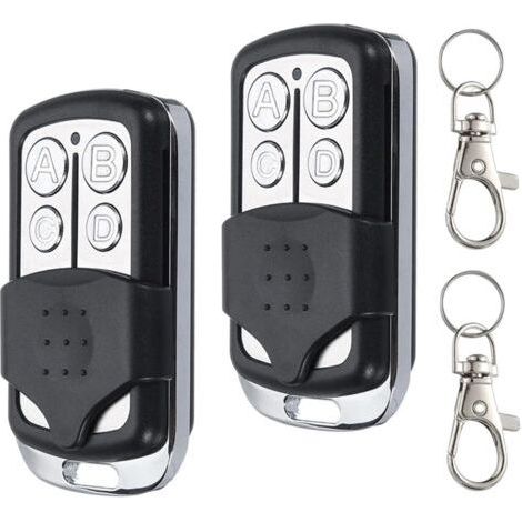 Telecomando universale per cancelli, telecomando a 4 canali per porte da garage, confezione da 2 telecomandi duplicatori a codice fisso, 433,92 MHz (1/5)