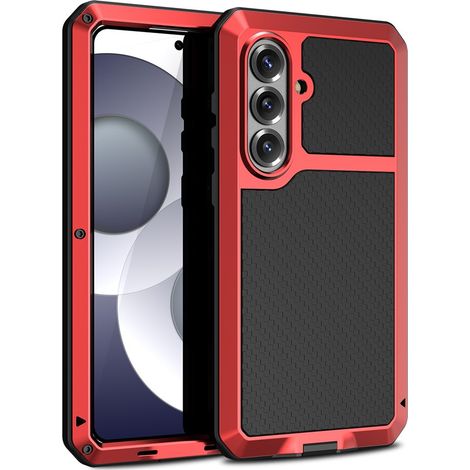 Custodia rinforzata per Samsung Galaxy S26 Plus, con vetro integrato, rossa (1/5)