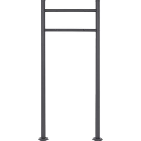ML-Design Soporte Poste para Buzón de Correos de Acero Inoxidable con Recubrimiento de Polvo, Antracita, Altura 120 cm, Barras Redondas, Anclable en el Suelo con 6 Tornillos Diseño Moderno para Hogar (1/5)