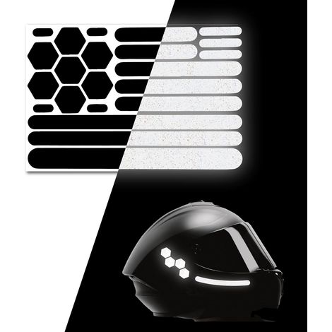 Pegatinas reflectantes negras – Cinta reflectante para casco, cinta reflectante para motocicleta, pegatinas de alta visibilidad para casco (1/5)