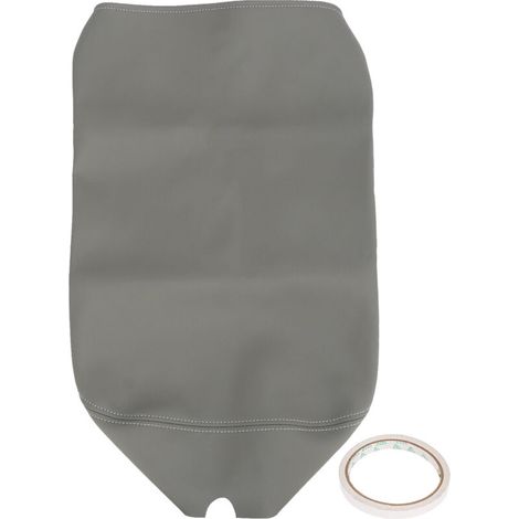Funda de cuero sintético para reposabrazos de consola, superficie lisa, color gris. Protector de consola central de repuesto para Dodge Ram 2002-2008 -Crezuo