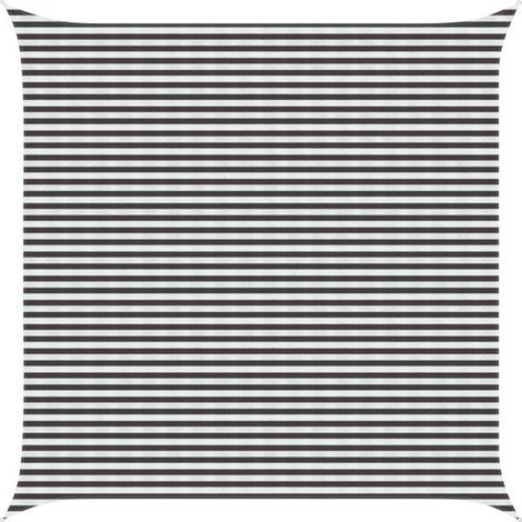 Voile d'ombrage gris anthracite et blanche, 5 x 5 mètres, PEHD (1/2)