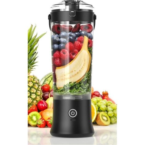Mixeur/extracteur de jus électrique portable, lames en acier inoxydable, chargement USB,